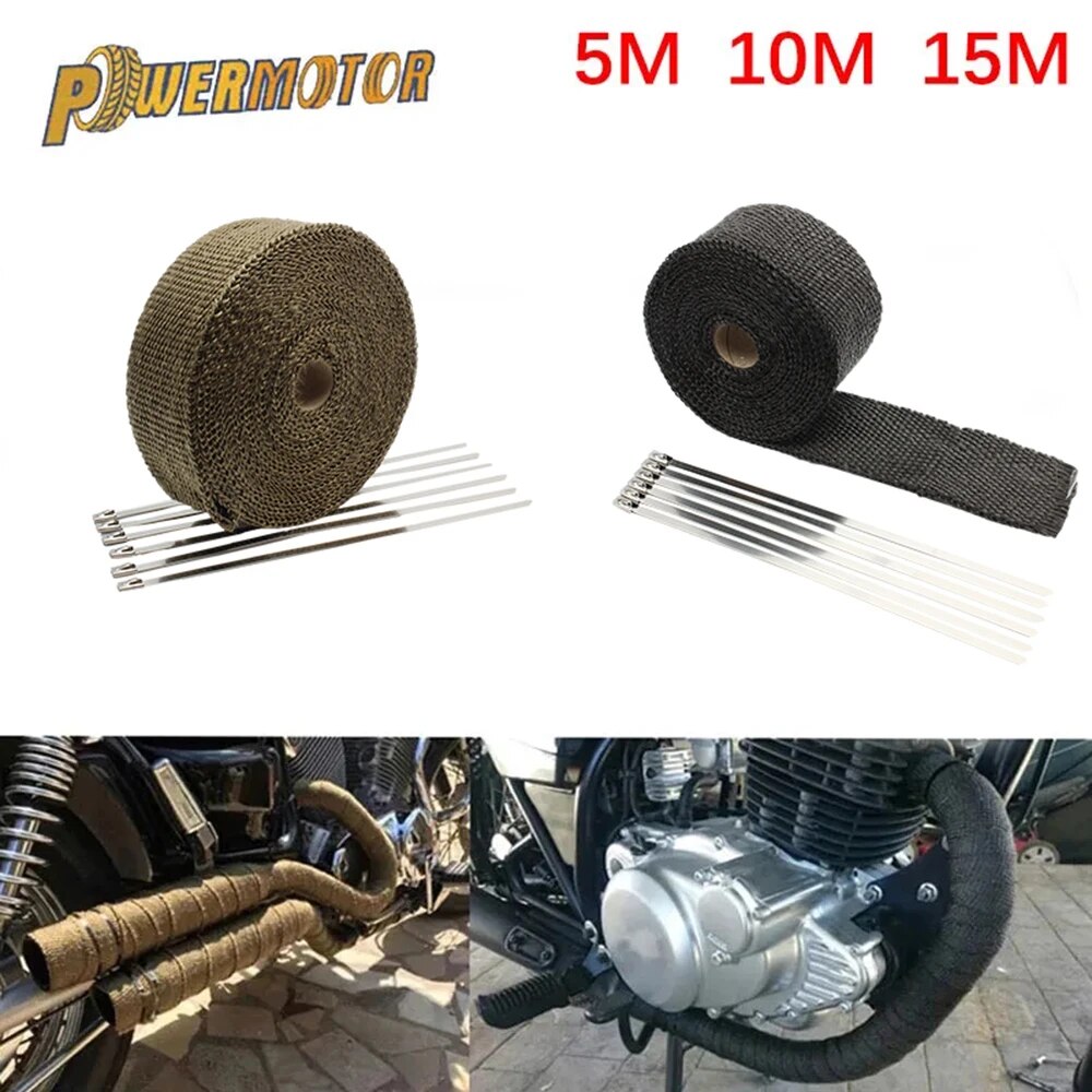 Exhaust Wrap Titanium - Motorfiets Uitlaat Thermische Tape Sport Uitlaat