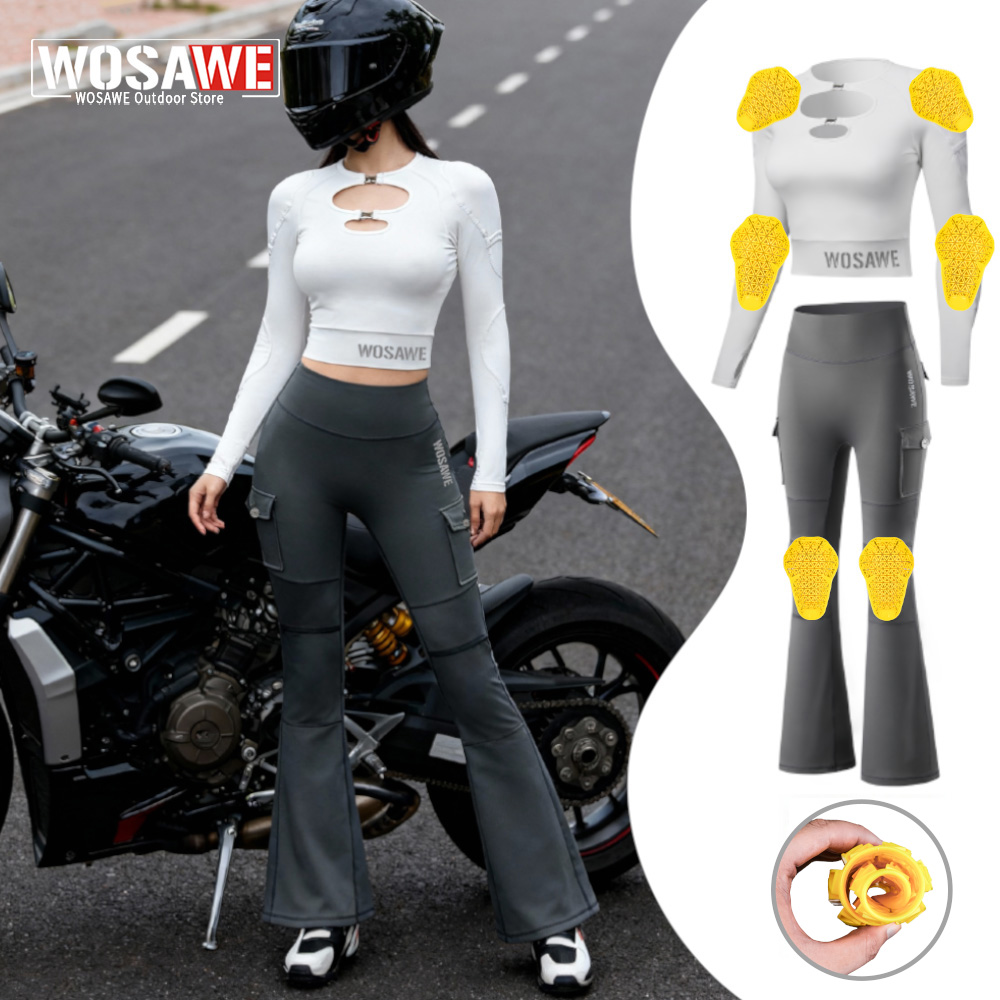 Motorcycle Gear Jacket And Pants - WOSAWE Dames motorjas en broekset met