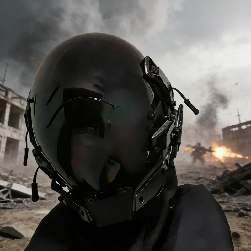 Helmet Full Face - Cyberpunk helm masker in mecha-stijl, volledig