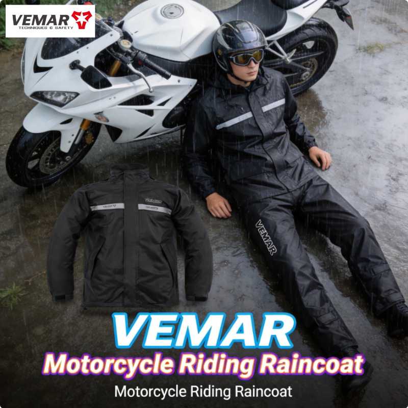 Motorcycle Gear Jacket And Pants - VEMAR Waterdichte Regenkleding Motorjas en -broek