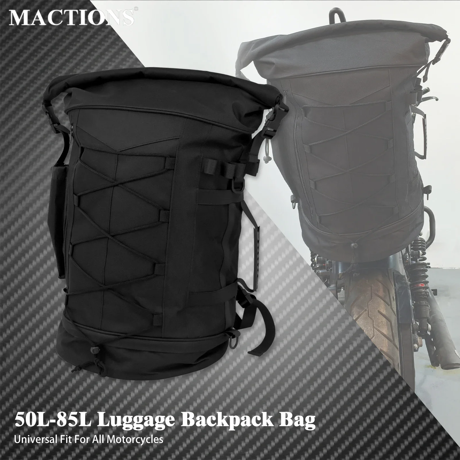 Motorcycle Gear Warehouse - Motorfiets Universele Bagage Rugzak Sissy Bar