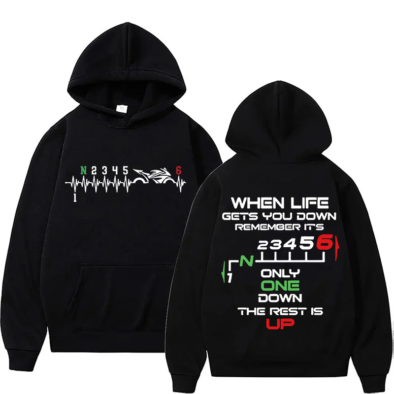 Motorcycle Gear Hoodie - Nieuwe 1N23456 Motorcycle Gear Biker Heartbeat