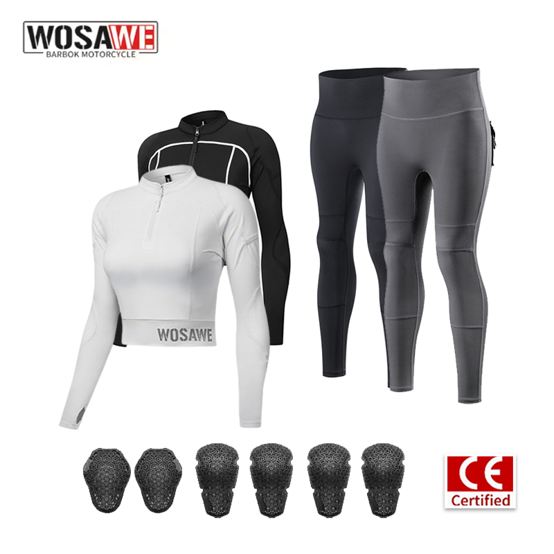 Motorcycle Gear Jacket And Pants - WOSAWE Dames Motorpak Zomer Ademend Kort