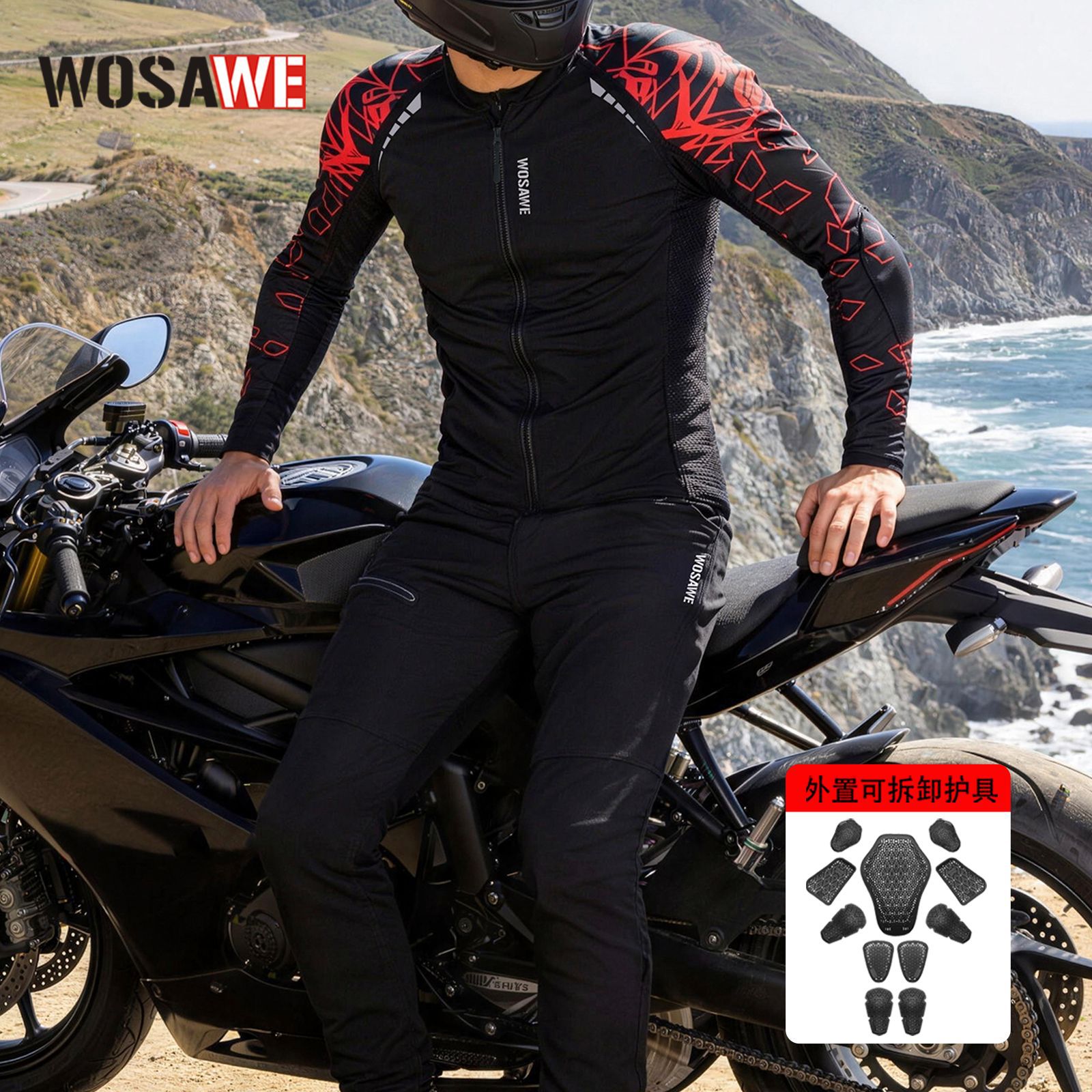 WOSAWE Heren Motorpak Lente Zo - Motorcycle Gear Jacket And Pants recensie en prijs