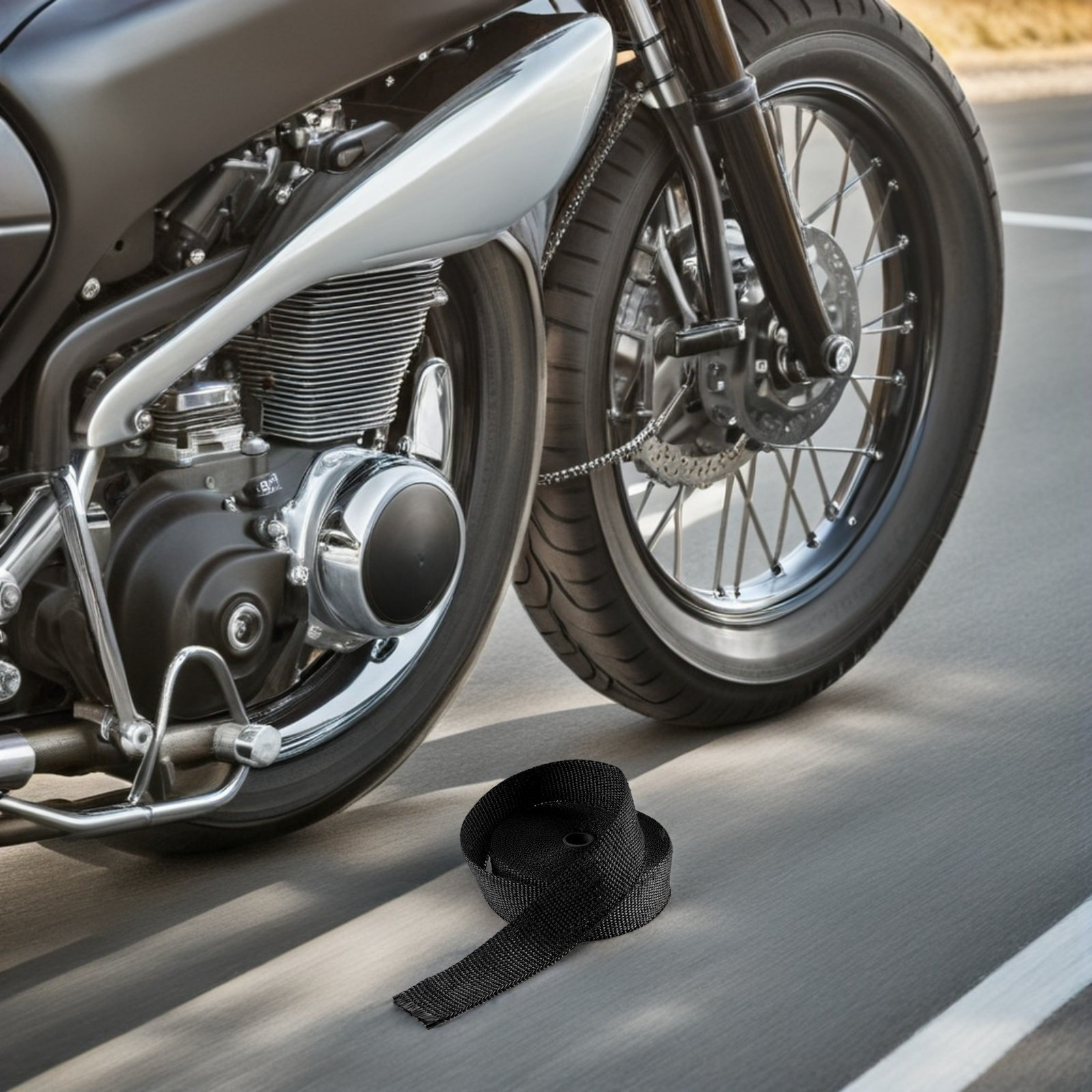 10 stuks uitlaatwarmtebescherm - Exhaust Wrap Titanium recensie en prijs