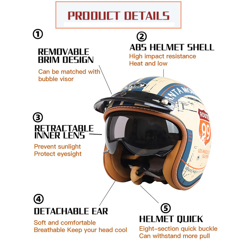 SOMAN Open Face Motorhelm ECE  - Motorcycle Gear In Store recensie en prijs